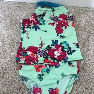 Lands End girls flower tankini